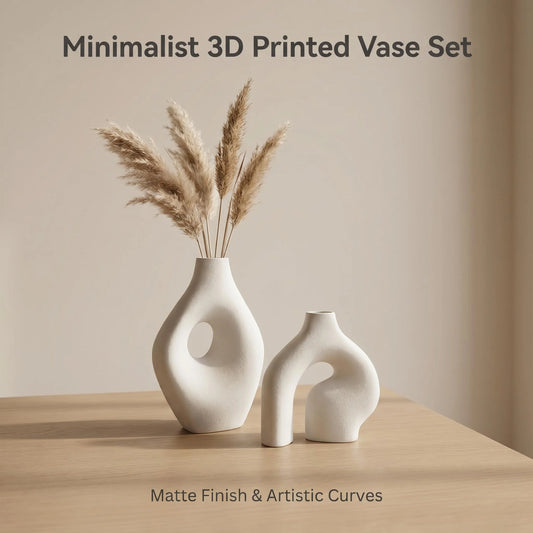 Matte 3D Vase Duo