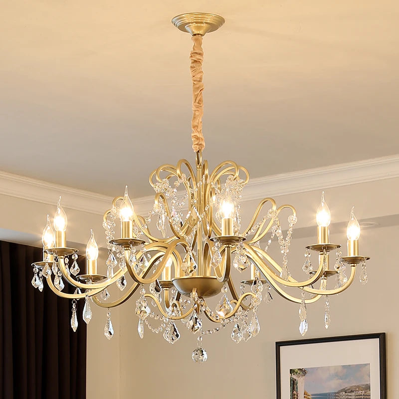 Wrought Iron Gold Chandelier