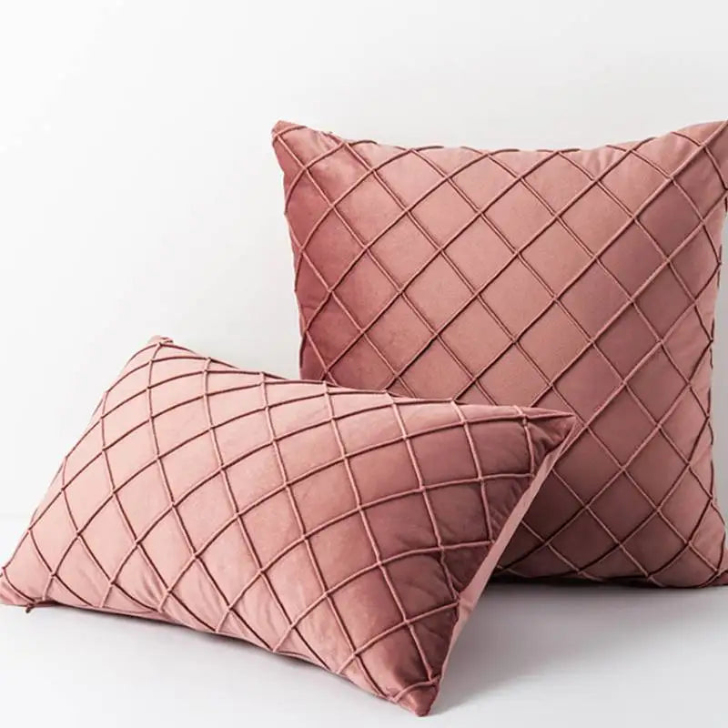 Velvet Plaid Cushion Cover