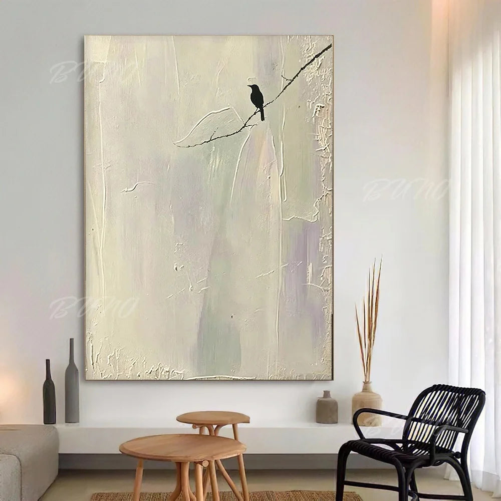 Wabi Sabi Birds Tree Art