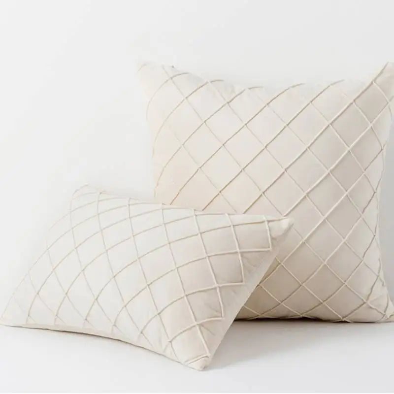 Velvet Plaid Cushion Cover