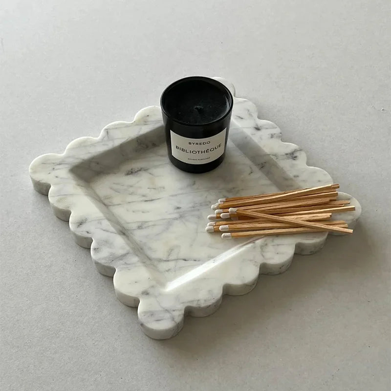 Natural Marble Travertine Serving Tray