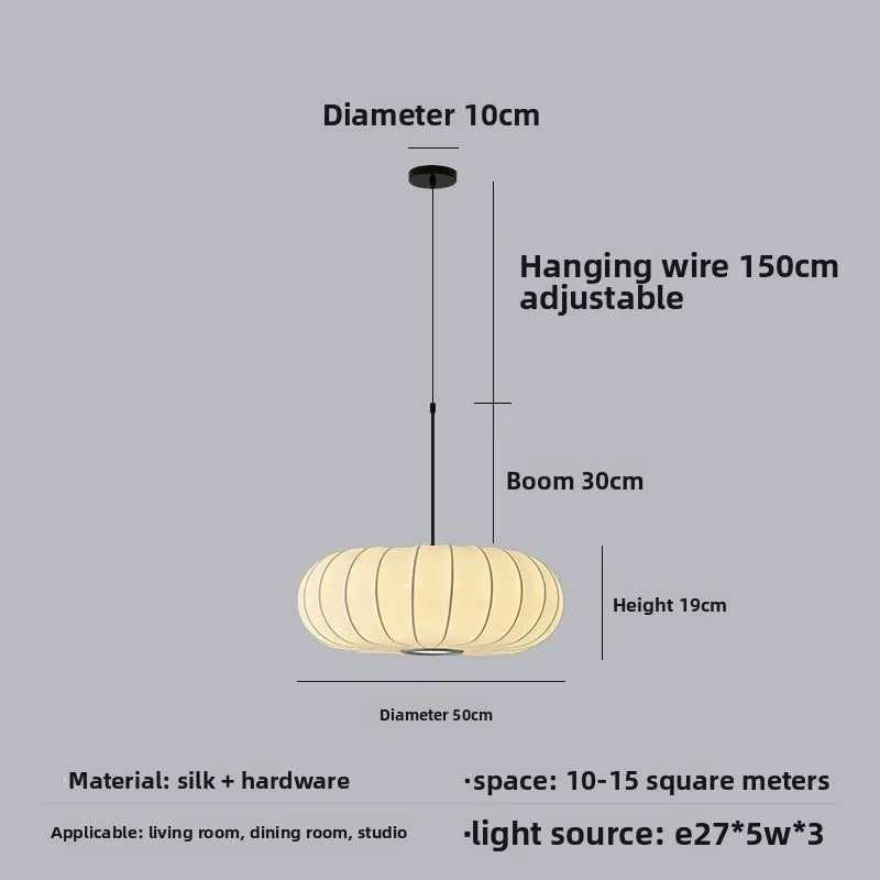 Silk Pumpkin Pendant Lamp