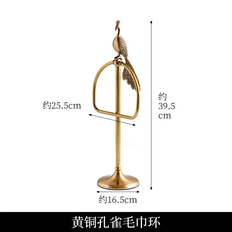 Retro Brass Bird Towel Ring