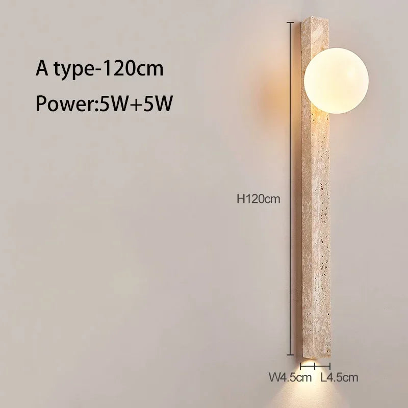 Wabi-sabi Cave Stone Long Wall Lamp