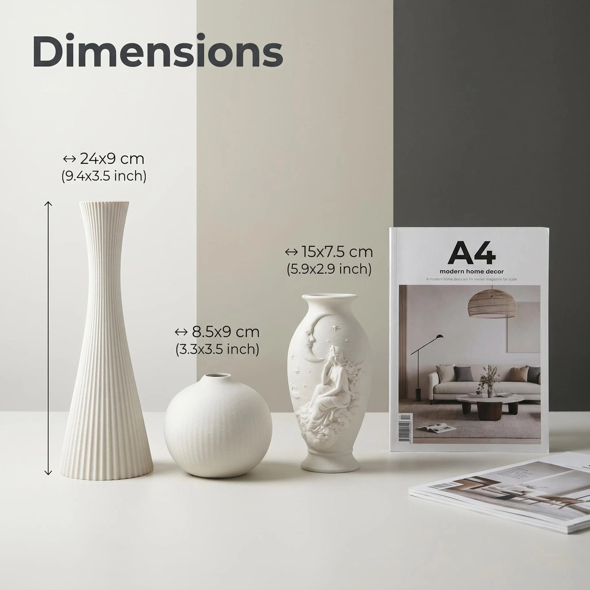 Matte 3D Vase Trio