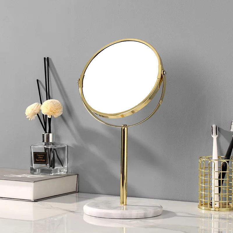 Natural Marble Rotating Makeup Vanity