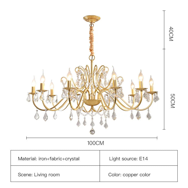 Wrought Iron Gold Chandelier