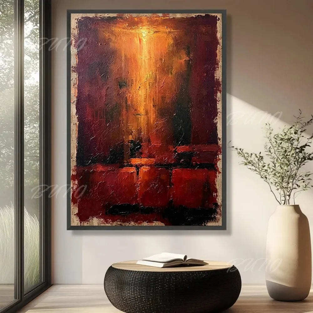 Large Red Impasto Painting