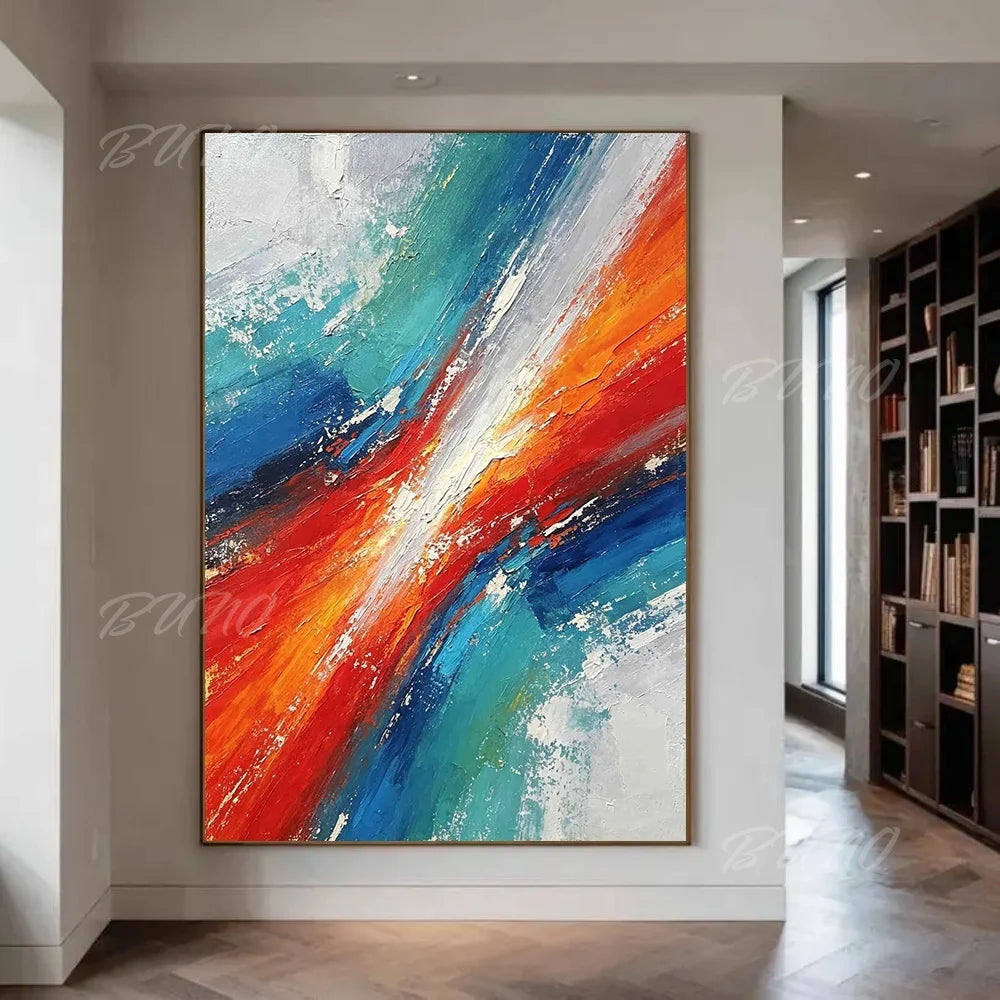 Vibrant Urban Impasto Art