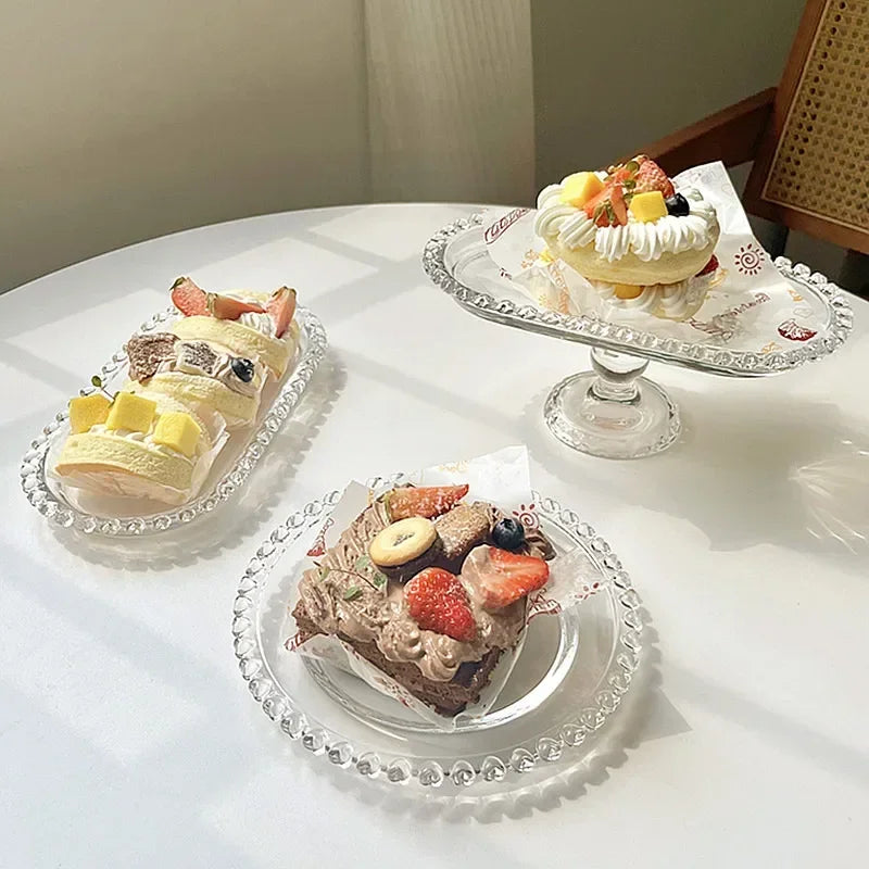 Love fruit glass plate retro