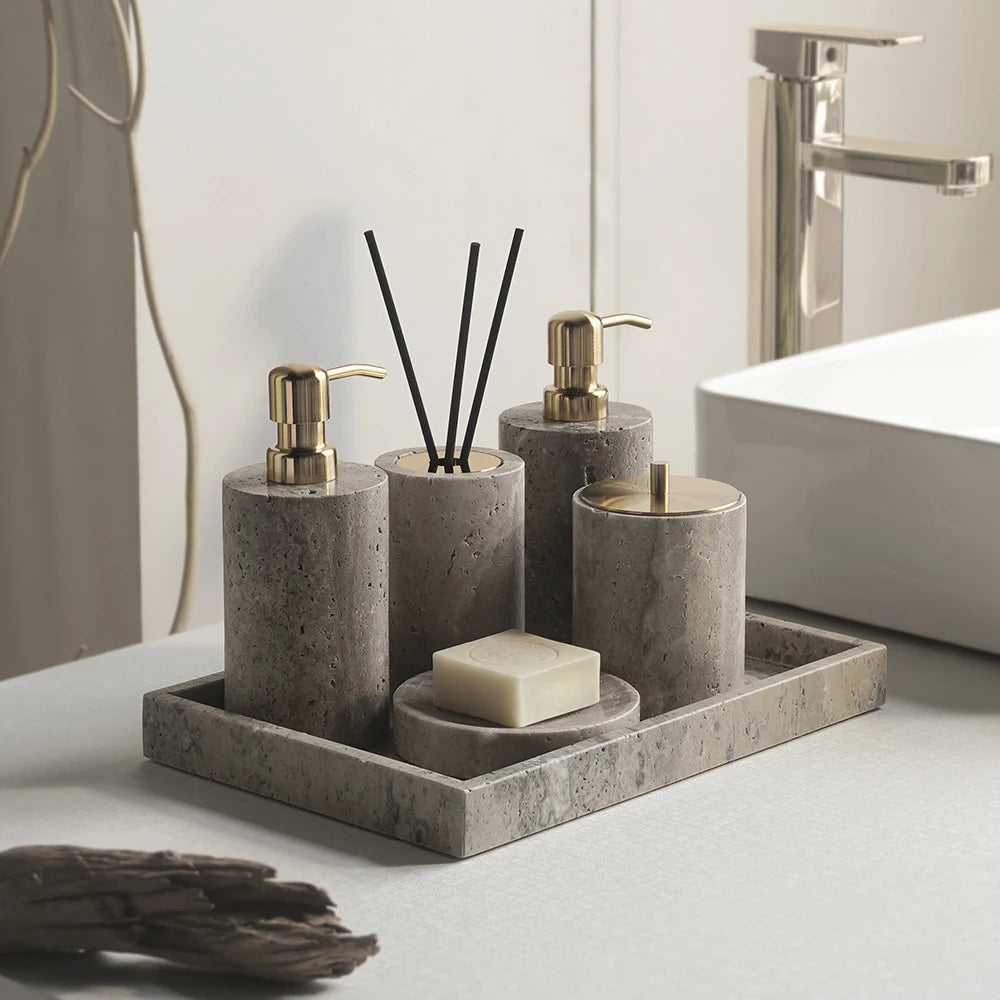 Grigio Travertino Bathroom Accessories Sets
