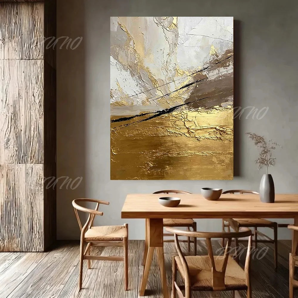 Gold Foil Textured Canvas Art
