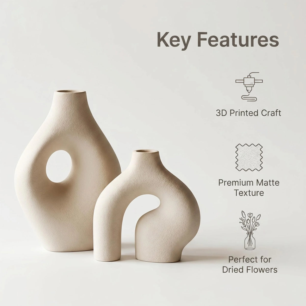 Matte 3D Vase Duo