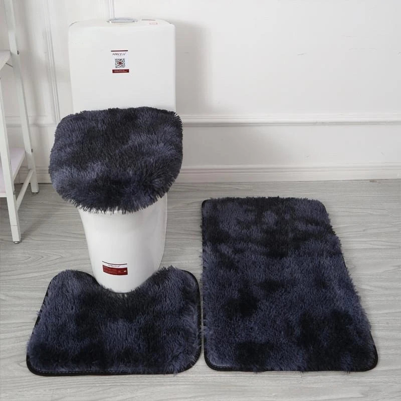 Tie-Dye Shaggy Bath Mat Set