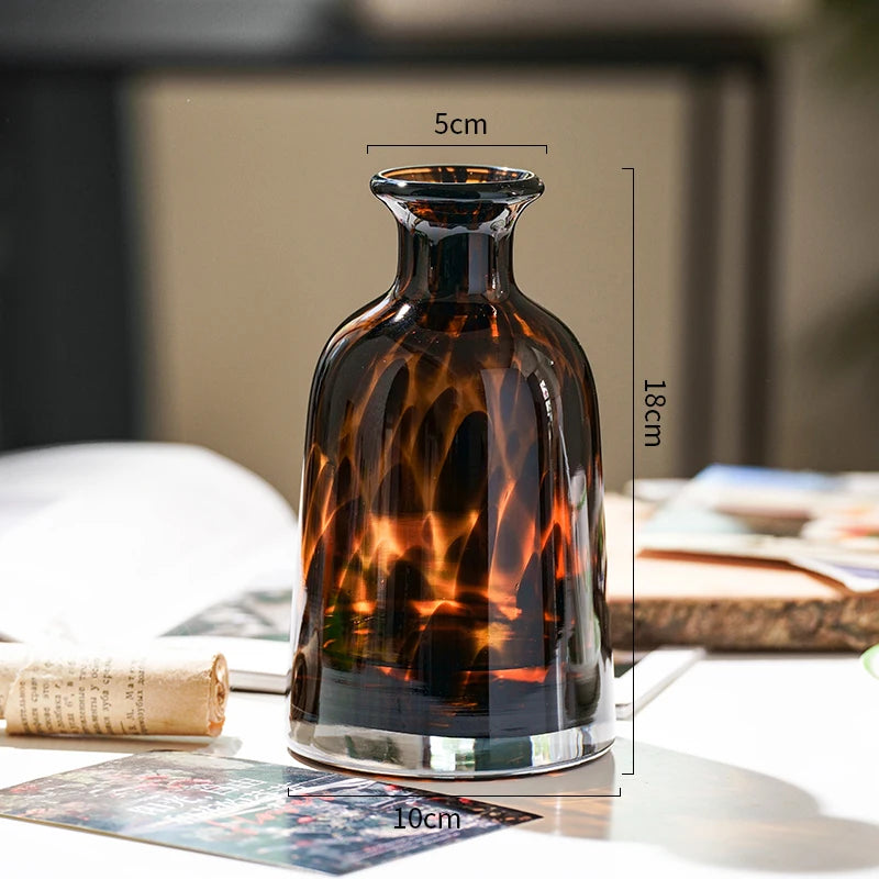 High-grade Leopard Vase Glass Flower