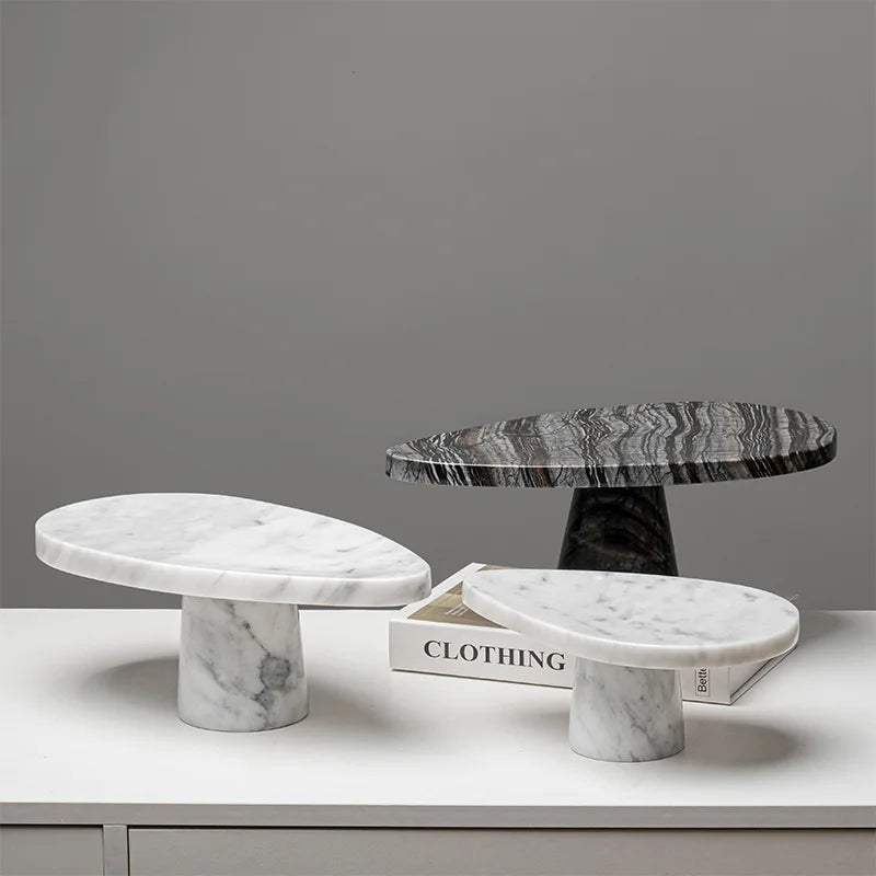 Tall Marble Fruit Stand