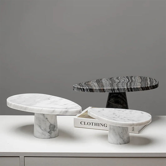 Tall Marble Fruit Stand