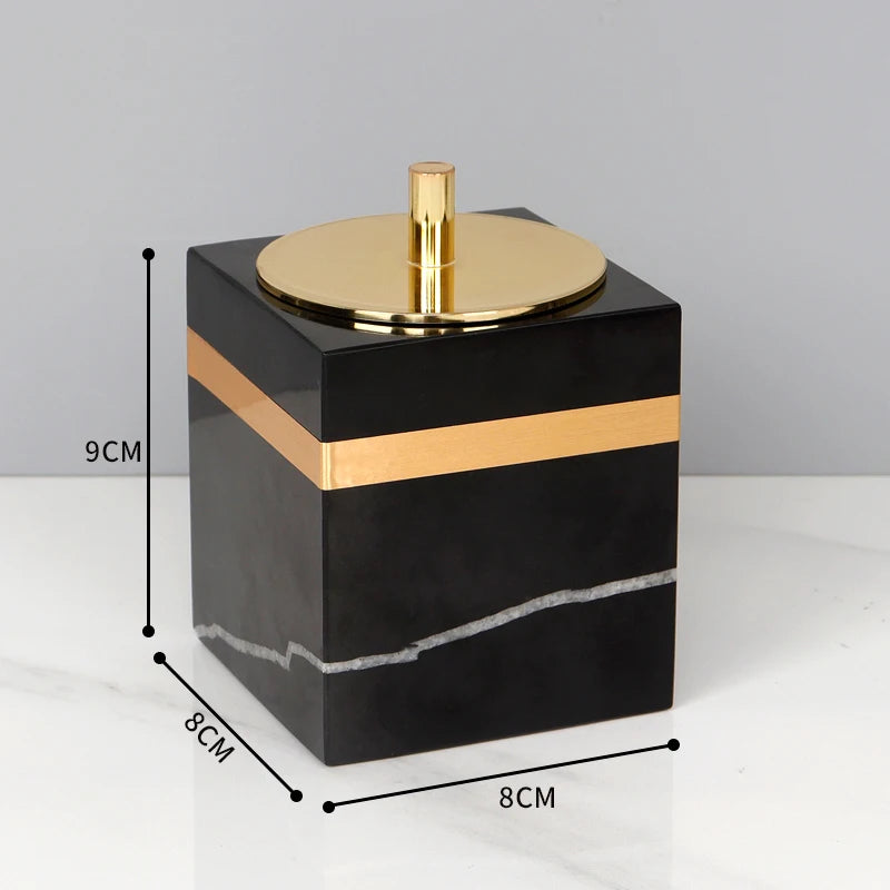 Nero Marquina Natural Marble Bathroom Set