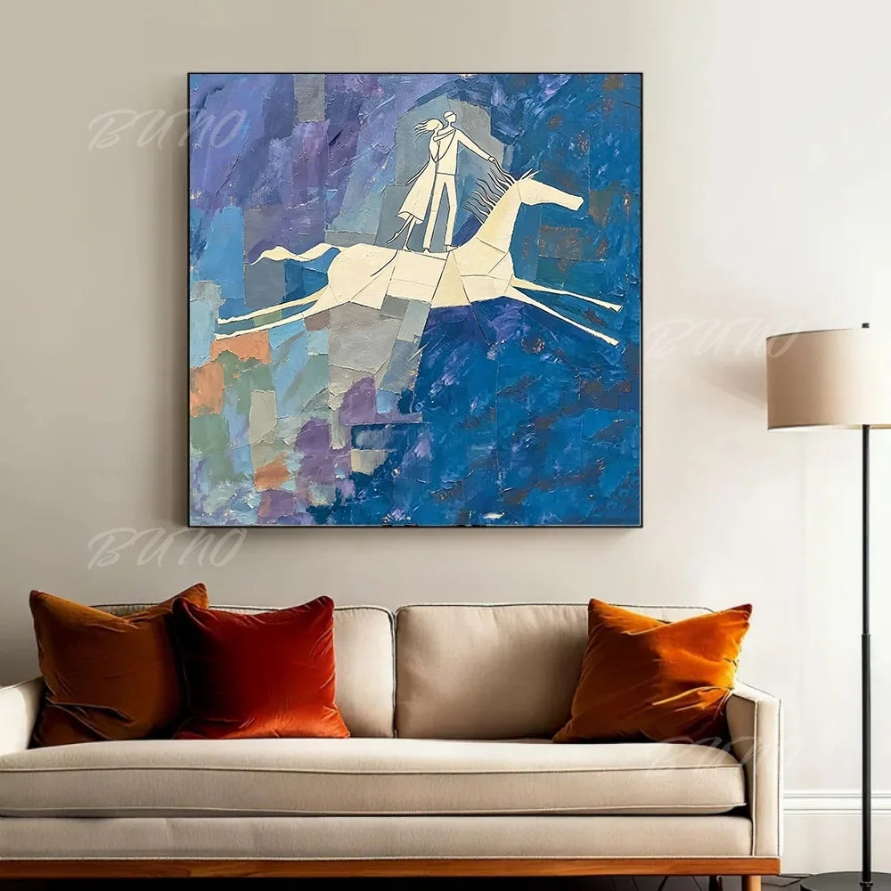 Dreamy Blue Impressionist Art