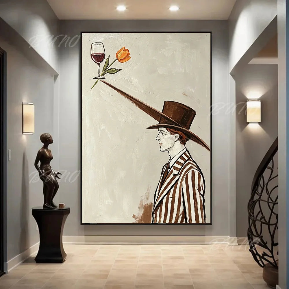 Wine Lady Tulip Painting