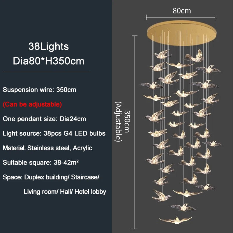 Bird Design LED Chandelier
