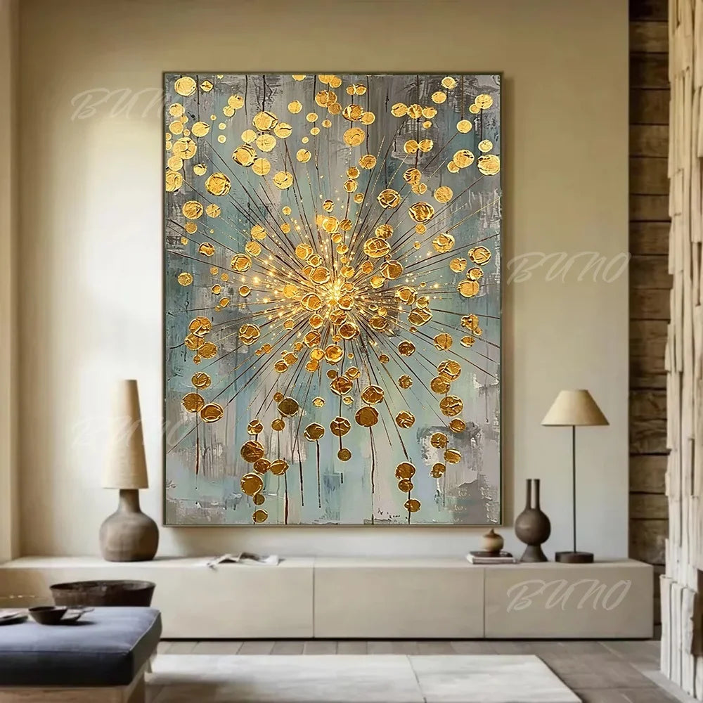 Golden Textured Palette Painting
