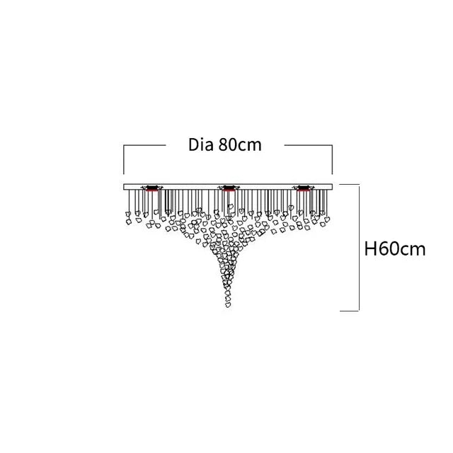 Stone Crystal Staircase Chandelier