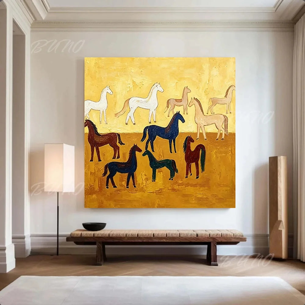 Whimsical Horses Painting
