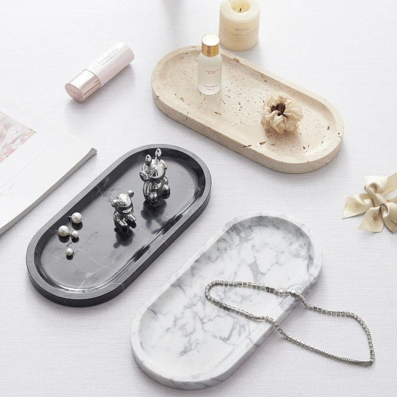 Marble Oval Vanity Tray