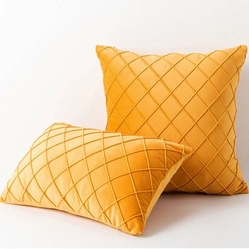 Velvet Plaid Cushion Cover