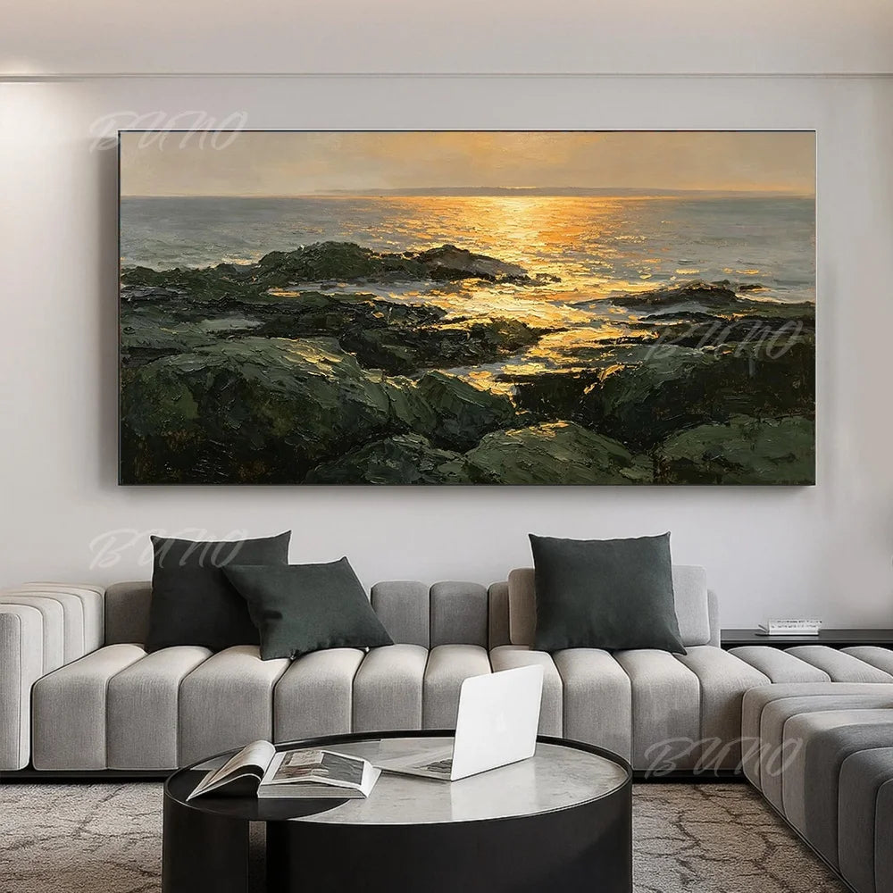 Coastal Impasto Wall Painting