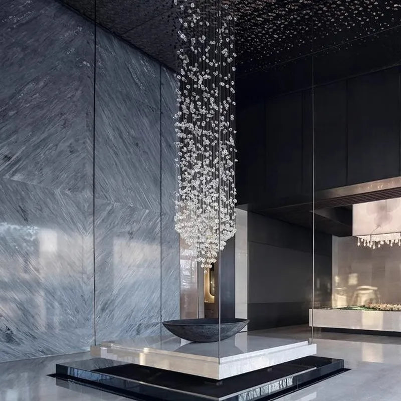 Stone Crystal Staircase Chandelier
