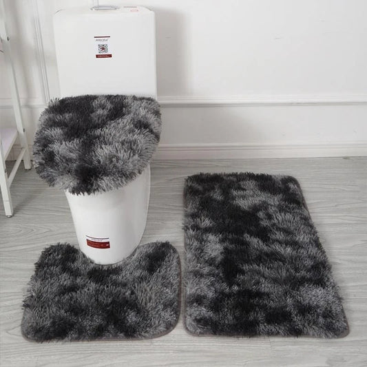 Tie-Dye Shaggy Bath Mat Set