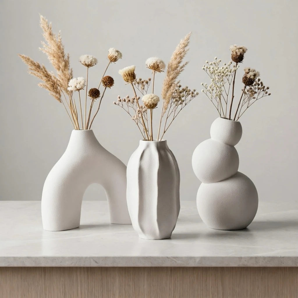 Curved Abstract Vase Trio