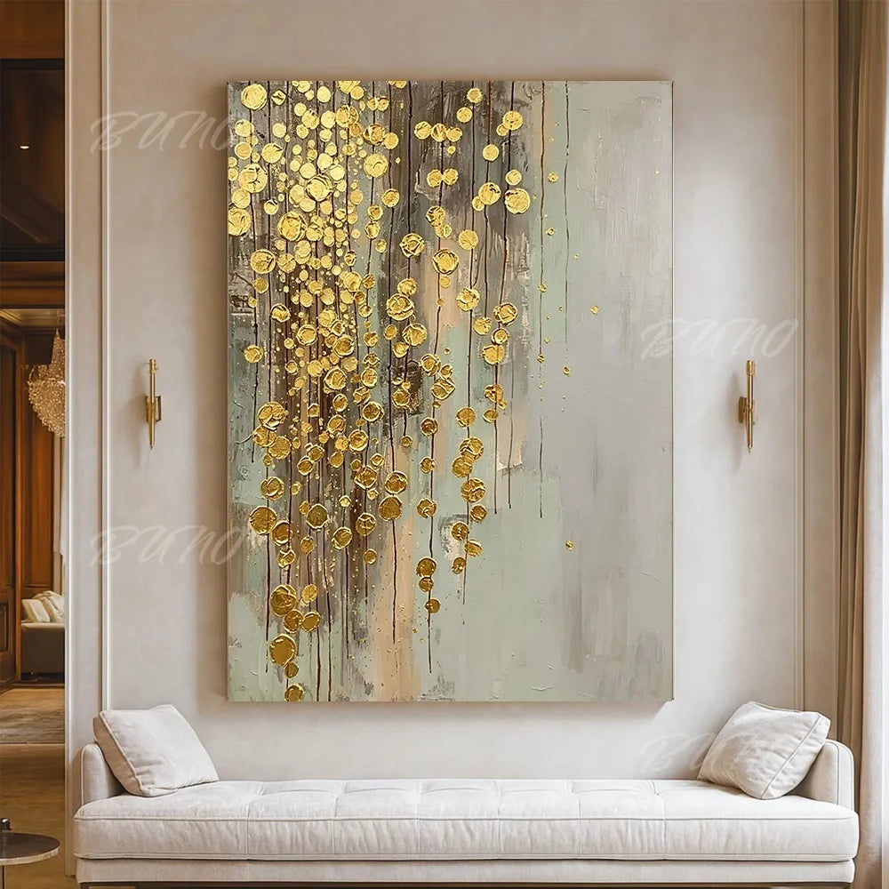 Golden Textured Palette Painting