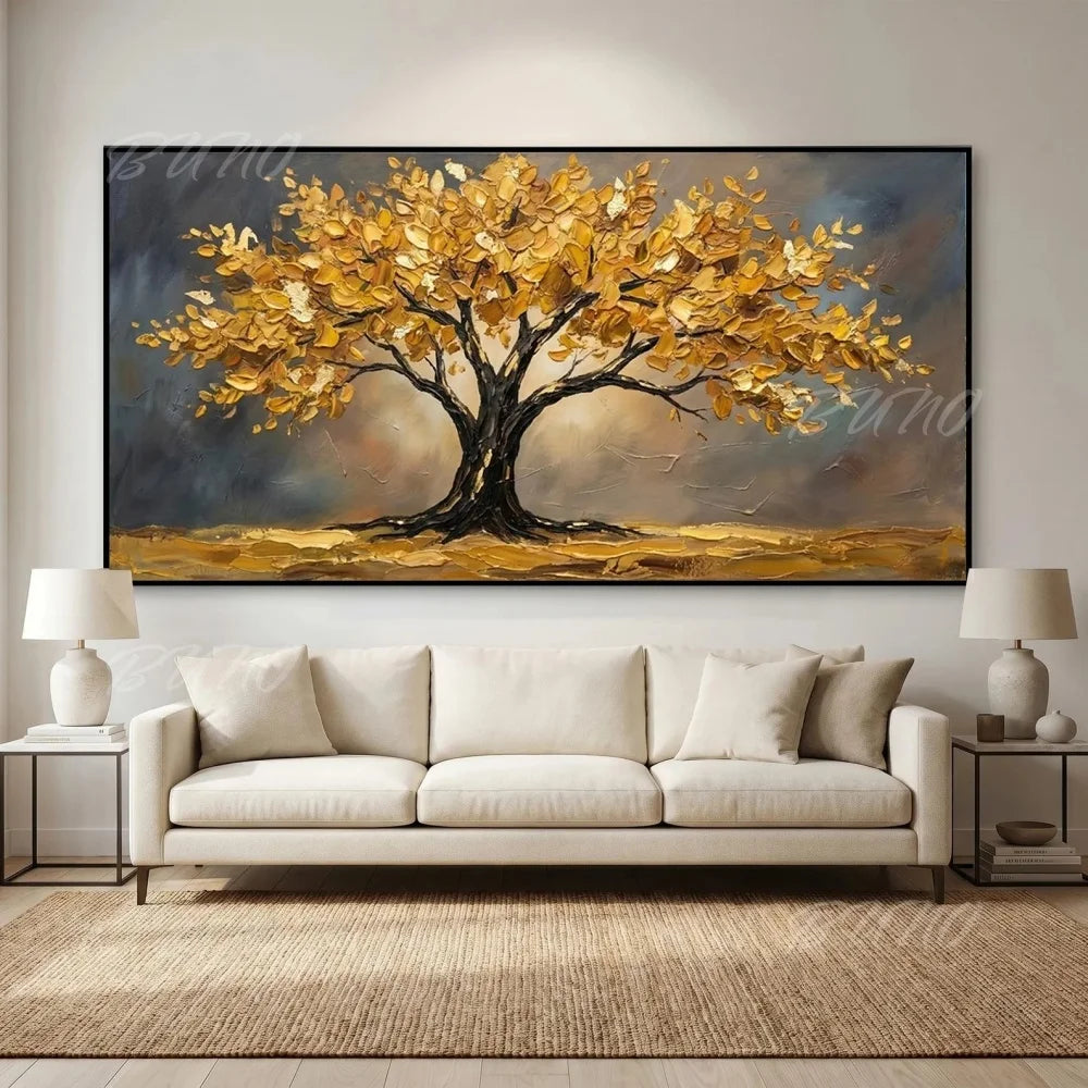 Golden Sunset Ocean Painting