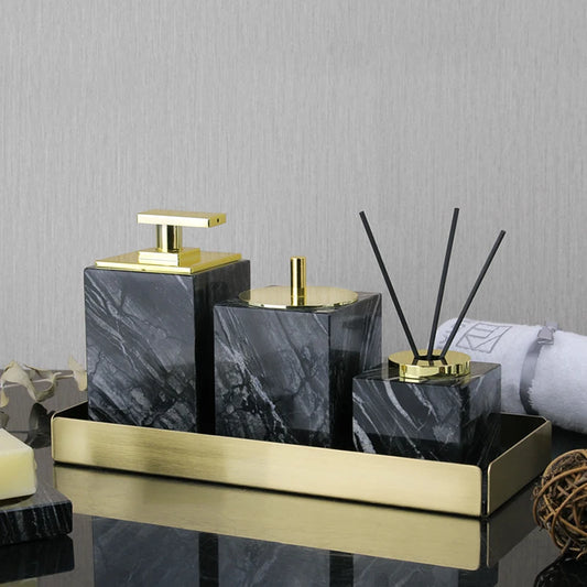 Tree Black Natural Marble Set
