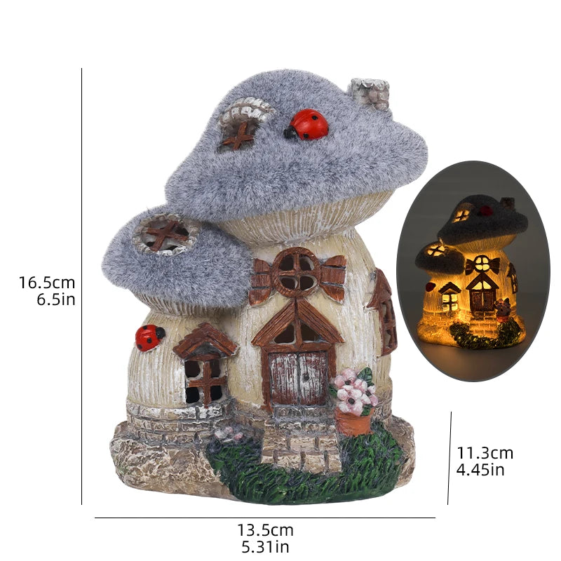 Mushroom House & Flower Ornaments