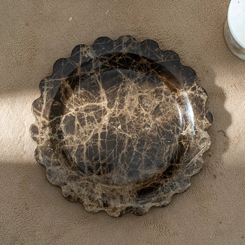 Natural Marble Travertine Serving Tray