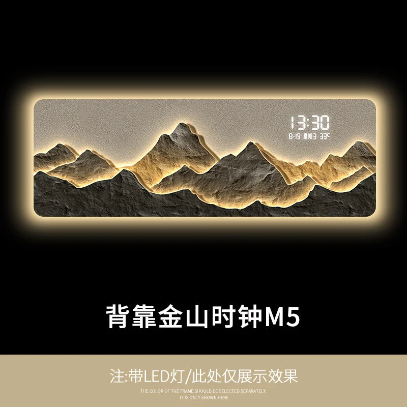 Mountain Clock Mural Light