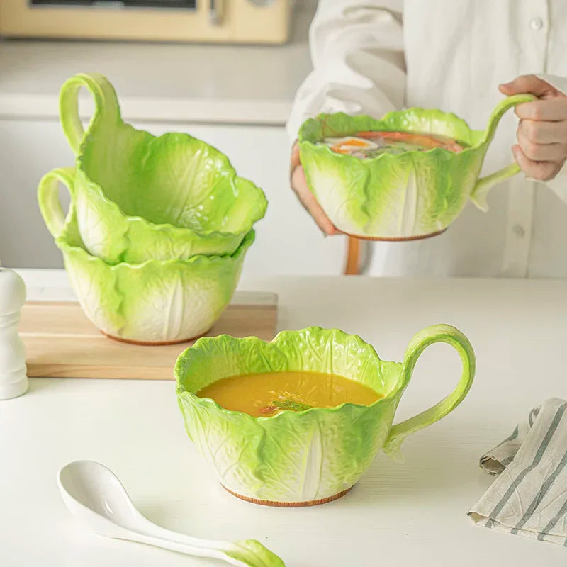 Ceramic Imitation Cabbage Instant Noodle Bowl