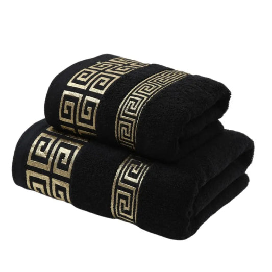 Black Cotton Towel Set