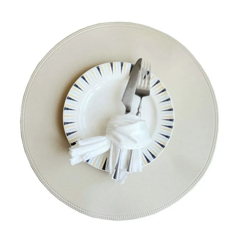 Round Leather Placemat Set