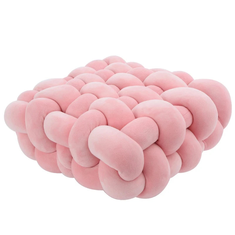 Green Knotted Plush Cushion