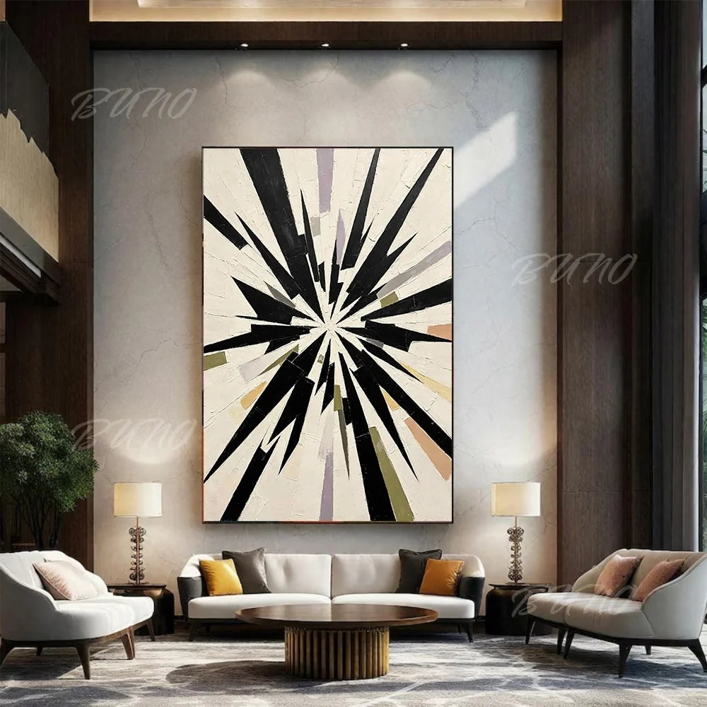 Black White Geometric Art