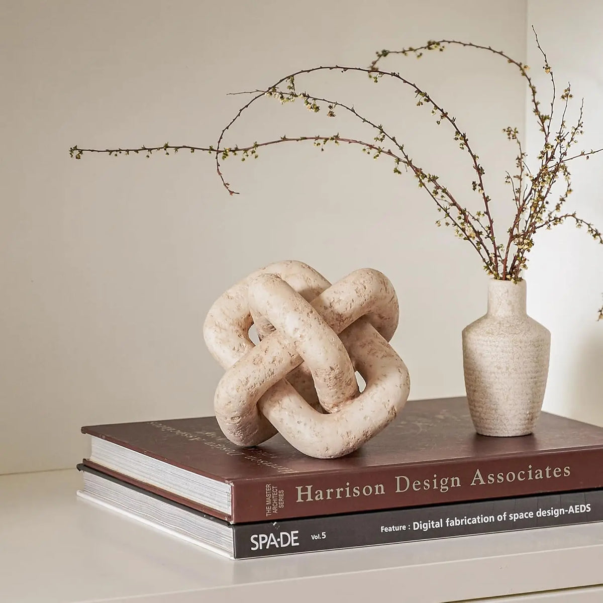 Link Knot Decor Beige Travertine