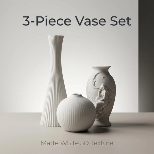 Matte 3D Vase Trio