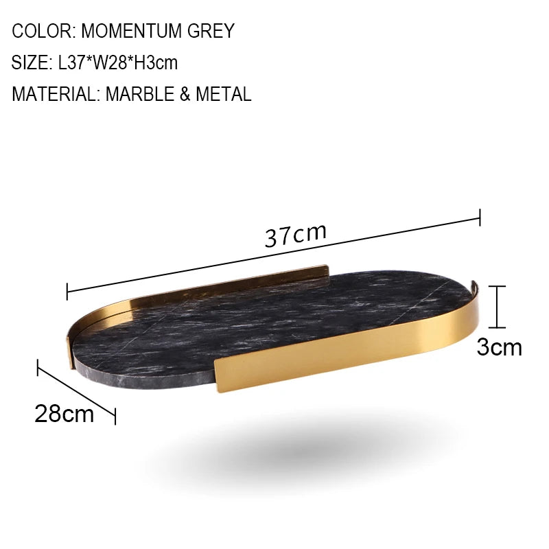 Scandinavian Decorative Natural Marble Tray
