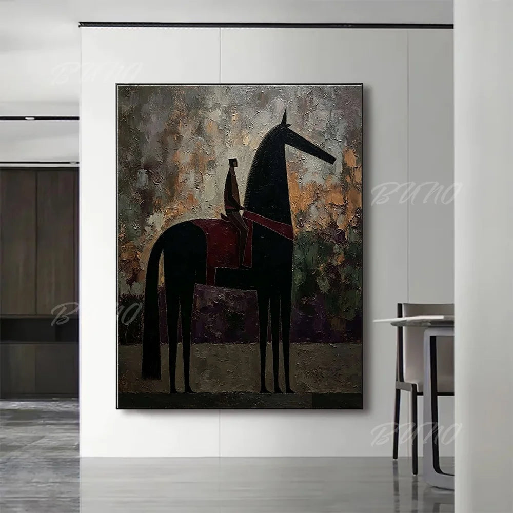 Cubist Horse Rider Art